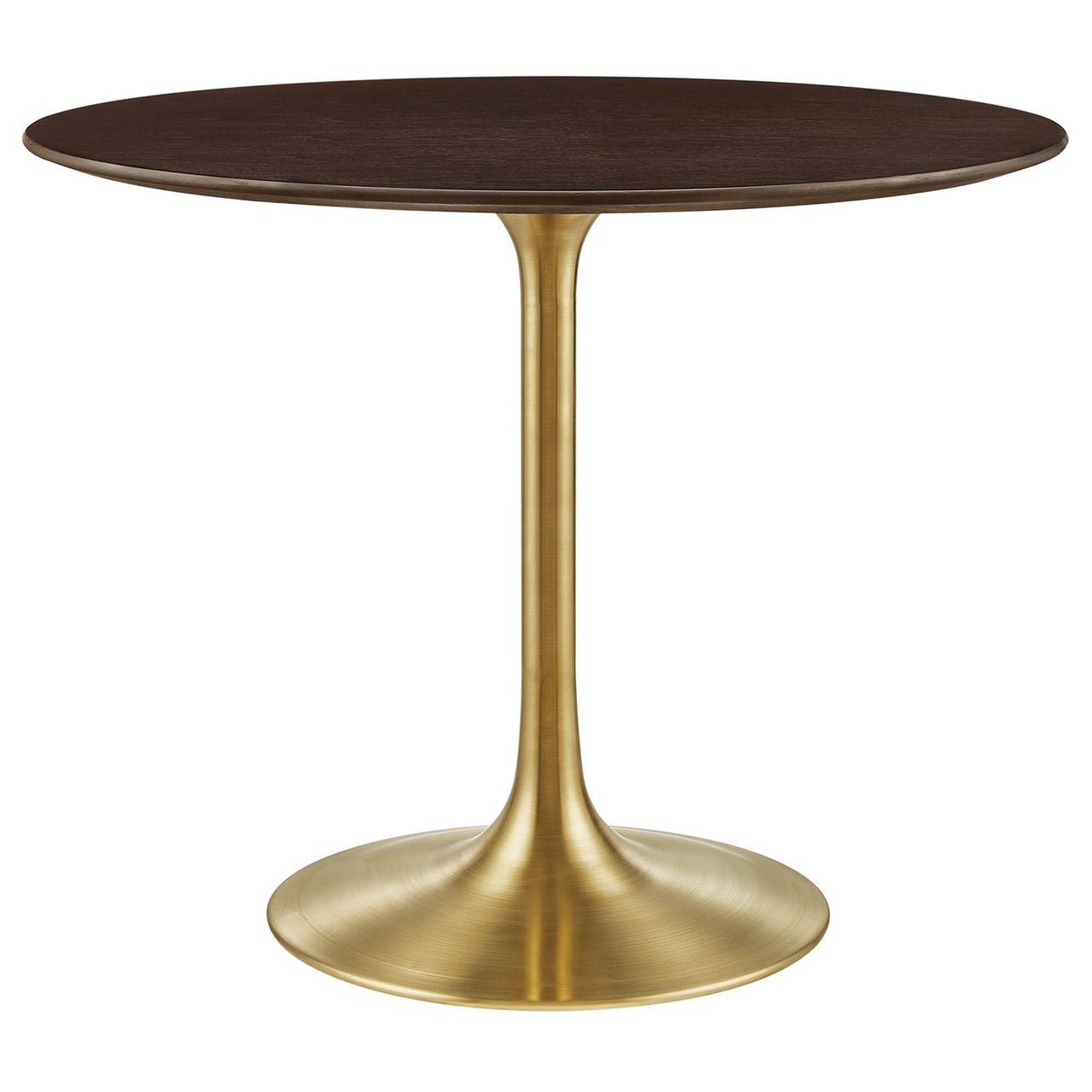 Ensemble Round Dining Table, Small, Gold & Cherry Walnut