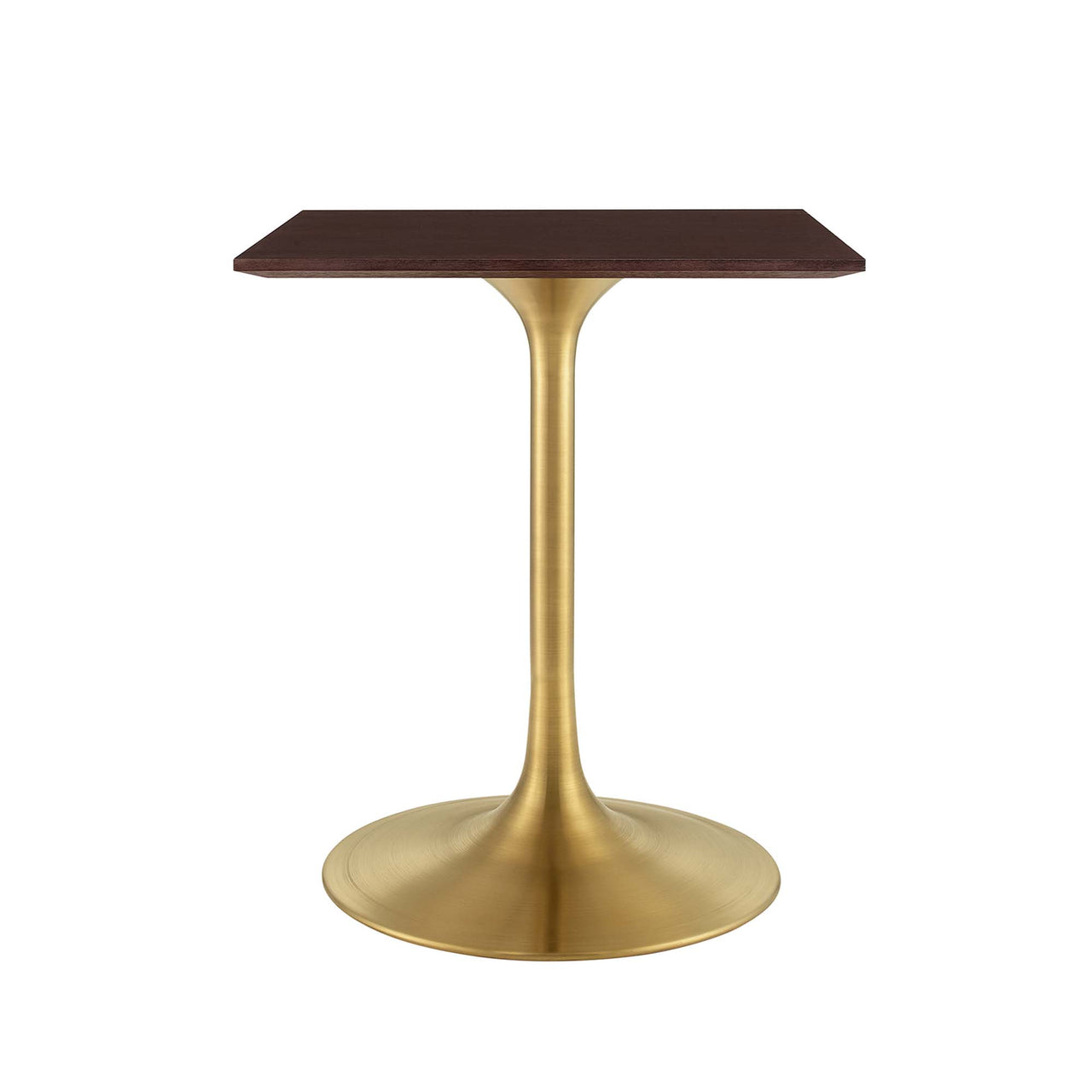 Ensemble Square Dining Table, Extra Small, Gold & Cherry Walnut
