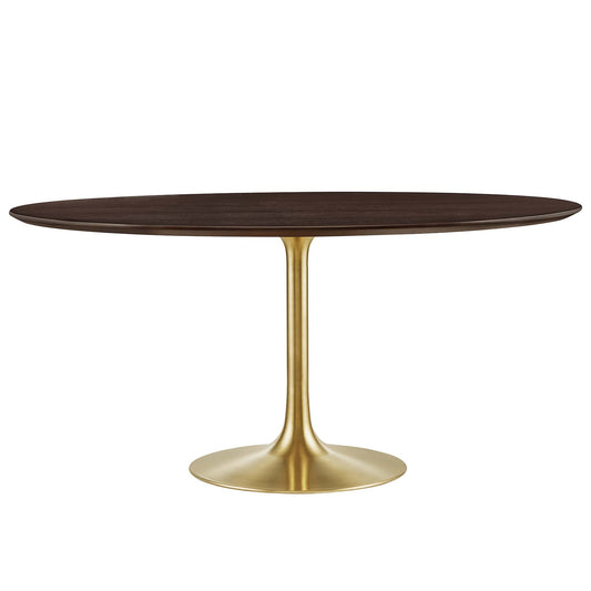 Ensemble Round Dining Table, XXL, Gold & Cherry Walnut