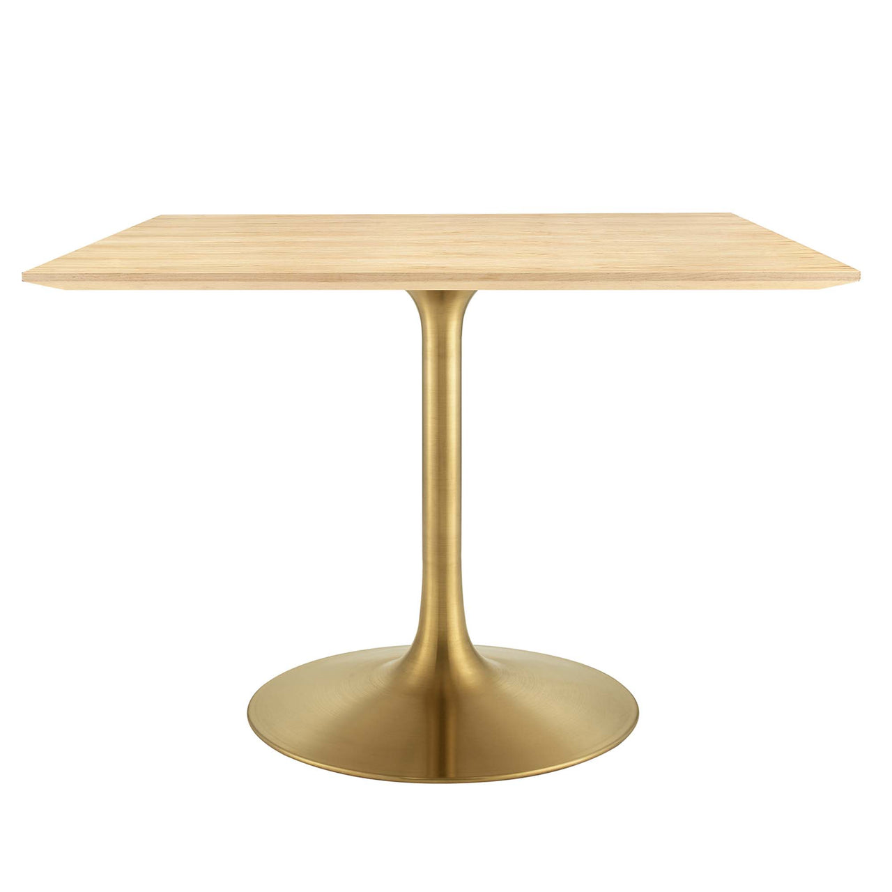 Ensemble Square Dining Table, Large, Gold & Natural Wood