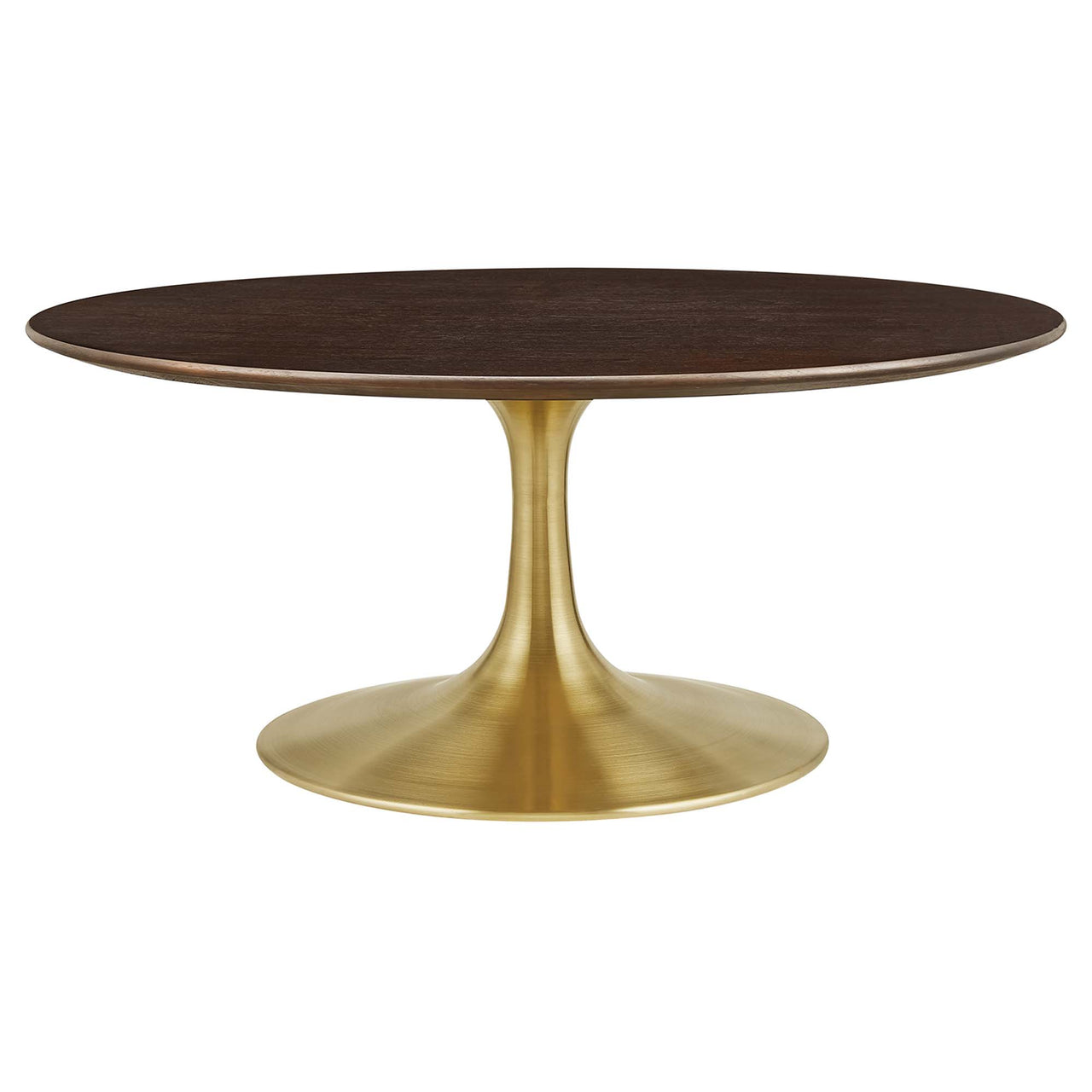 Ensemble Round Coffee Table, Medium, Gold & Cherry Walnut