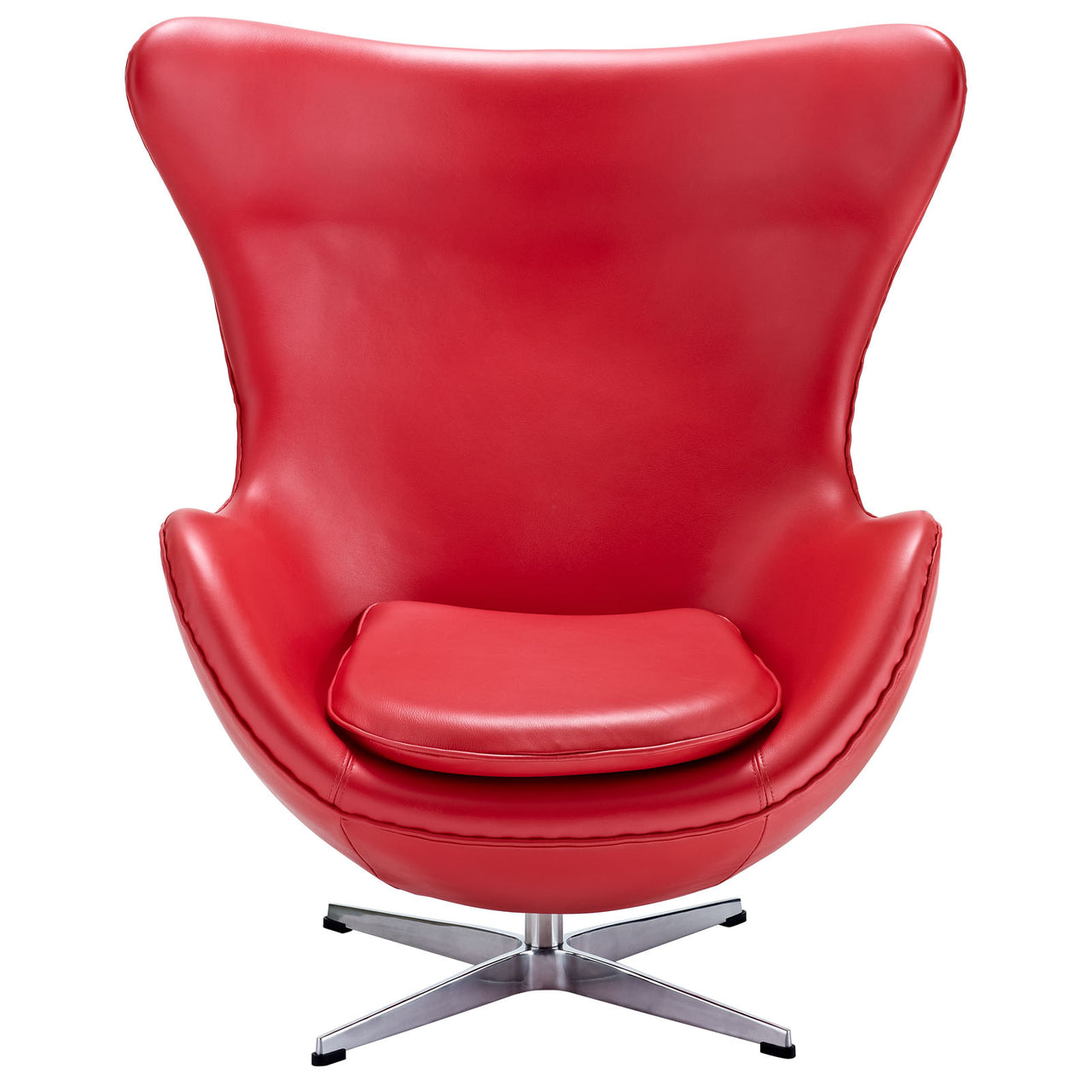 Luvar Full-Grain Italian Leather Lounge Chair, Red