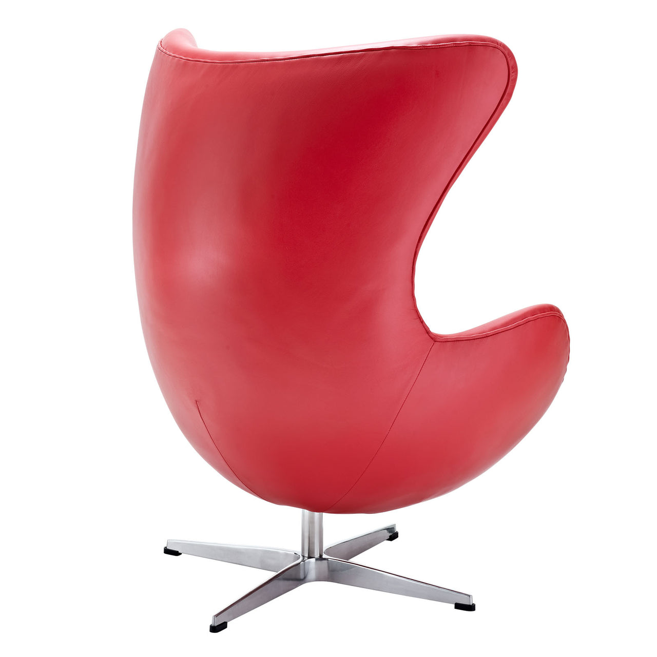 Luvar Full-Grain Italian Leather Lounge Chair, Red
