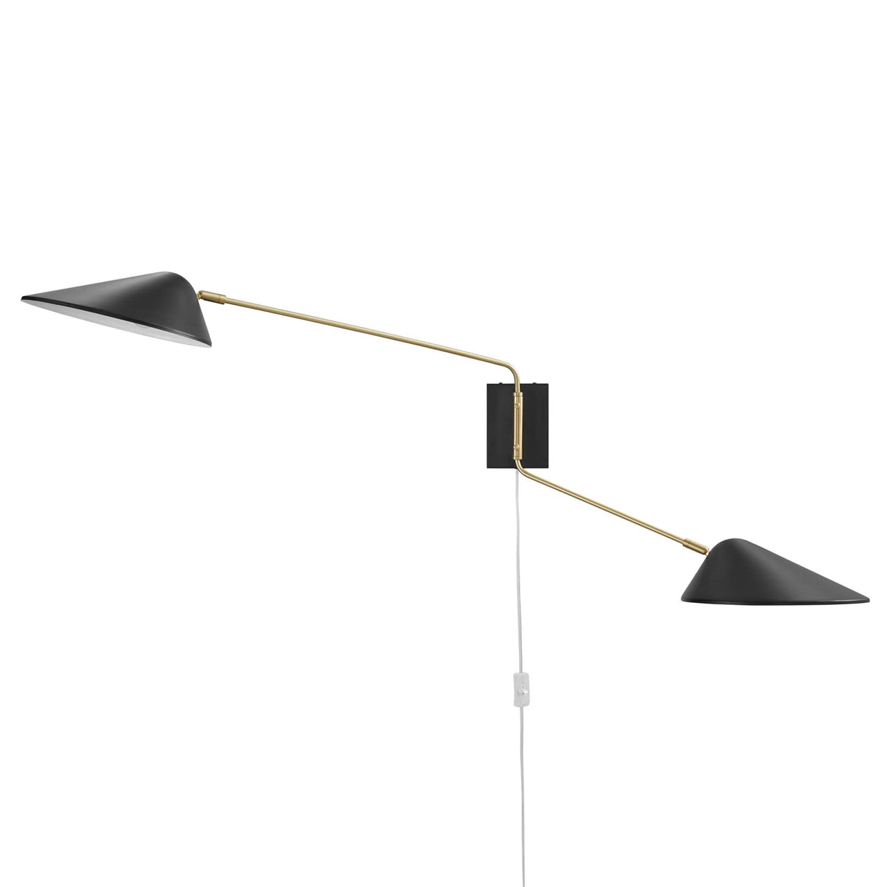 Voyager Double Swing Arm Wall Sconce, Black