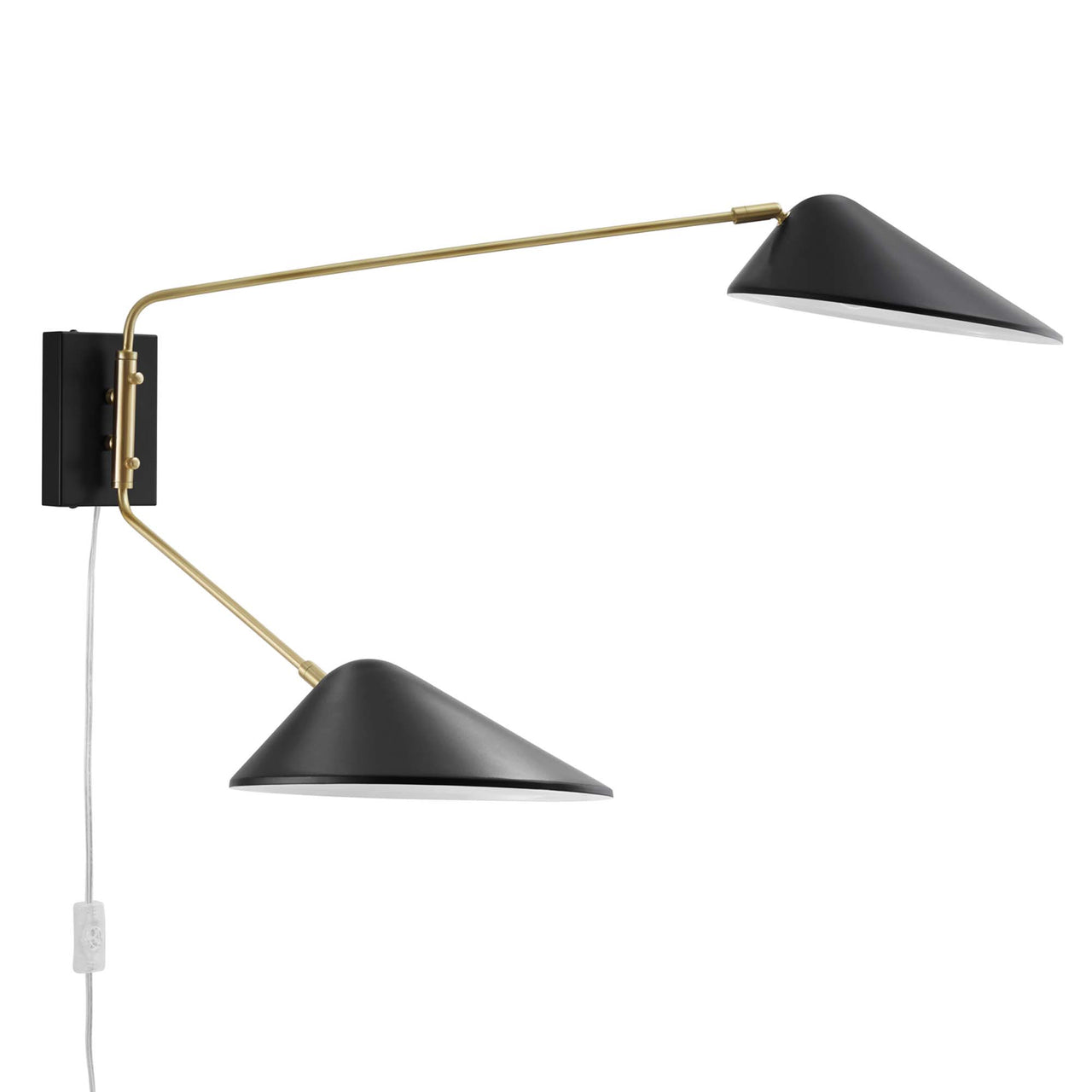 Voyager Double Swing Arm Wall Sconce, Black