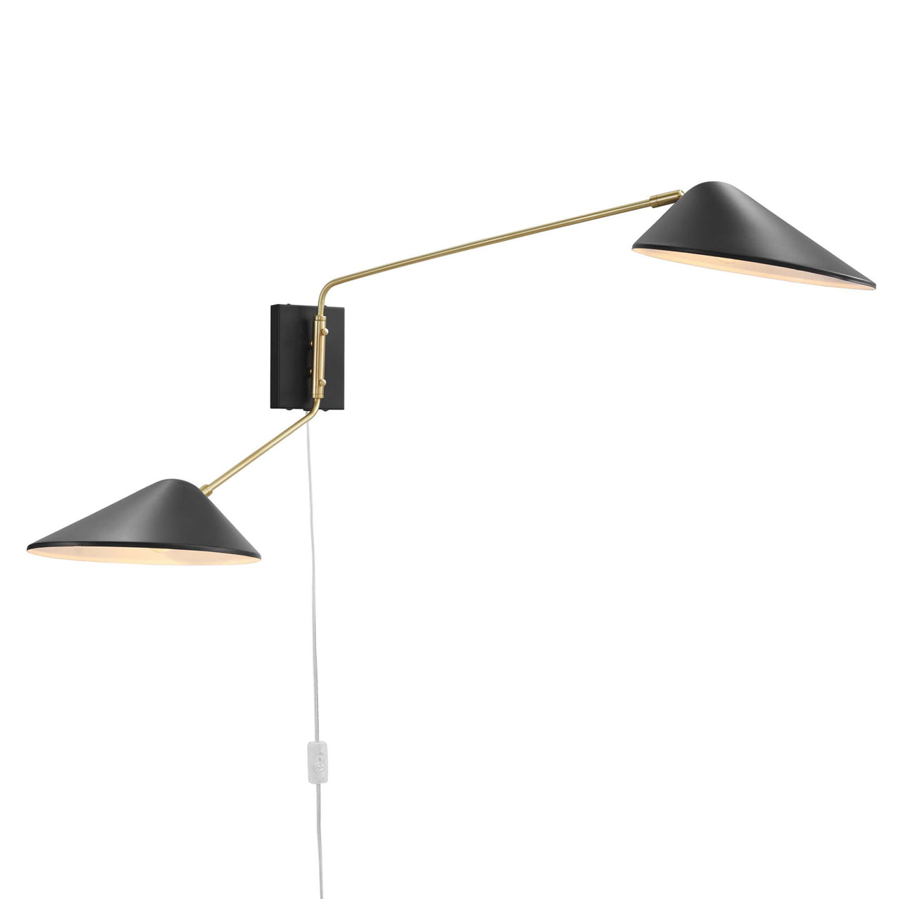 Voyager Double Swing Arm Wall Sconce, Black