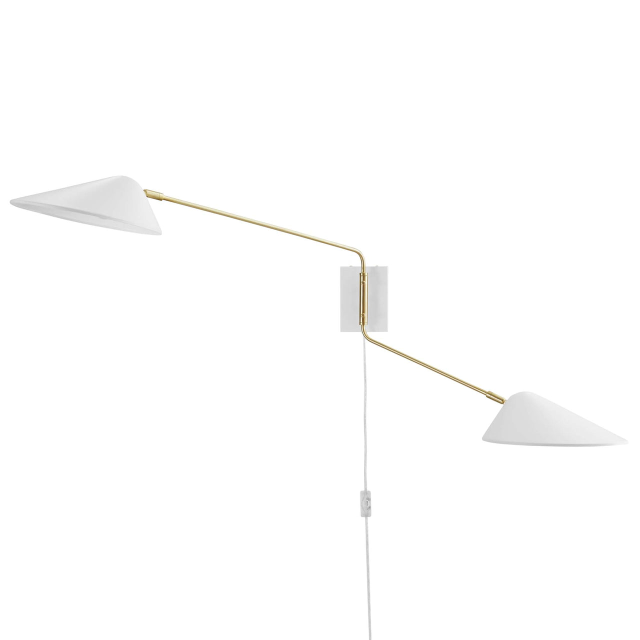 Voyager Double Swing Arm Wall Sconce, White