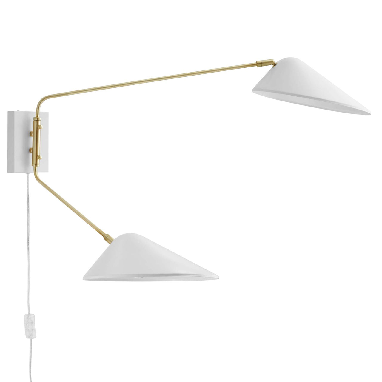Voyager Double Swing Arm Wall Sconce, White