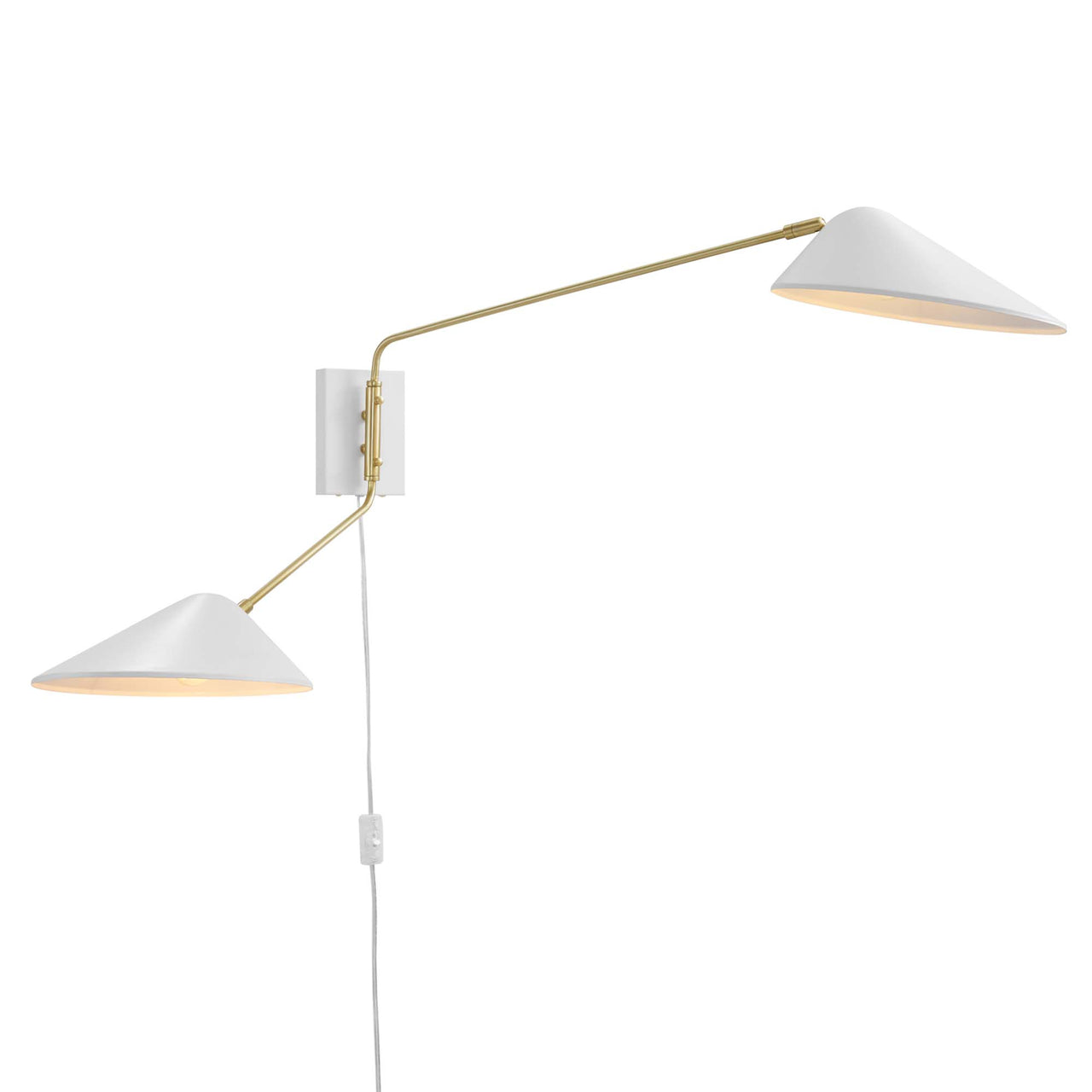 Voyager Double Swing Arm Wall Sconce, White