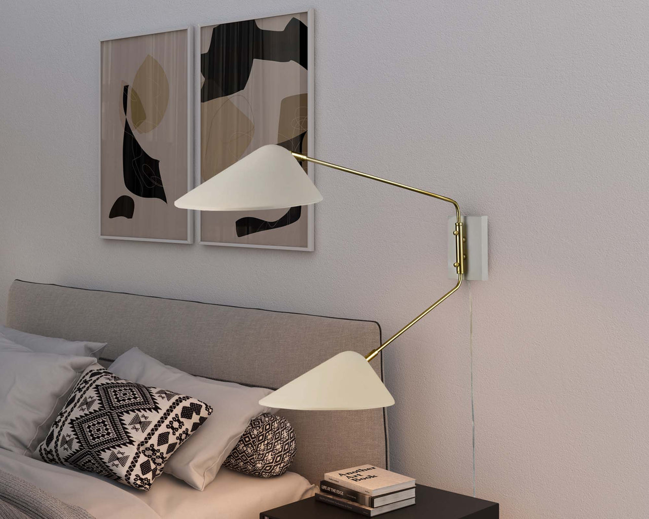 Voyager Double Swing Arm Wall Sconce, White