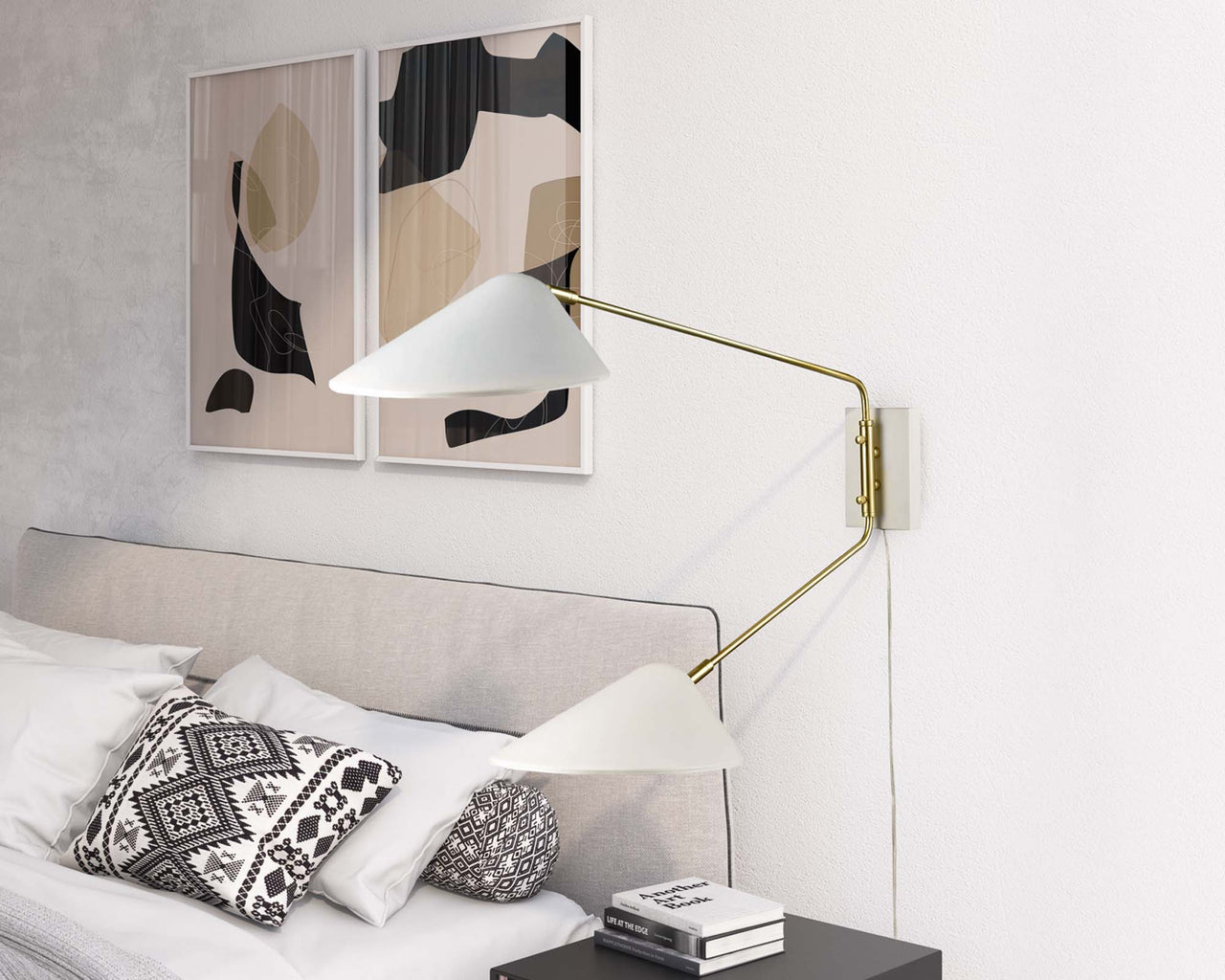 Voyager Double Swing Arm Wall Sconce, White