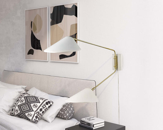 Voyager Double Swing Arm Wall Sconce, White