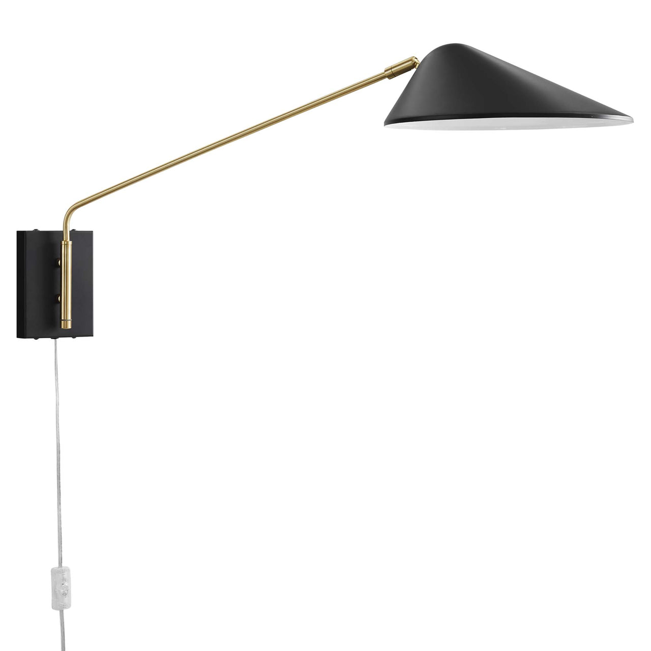 Voyager Swing Arm Wall Sconce, Large, Black