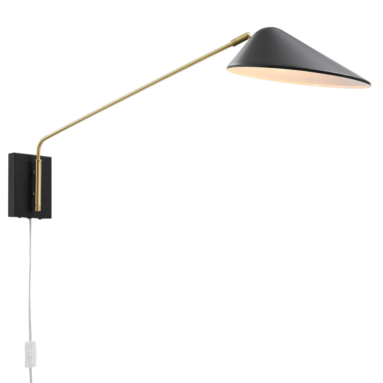 Voyager Swing Arm Wall Sconce, Large, Black