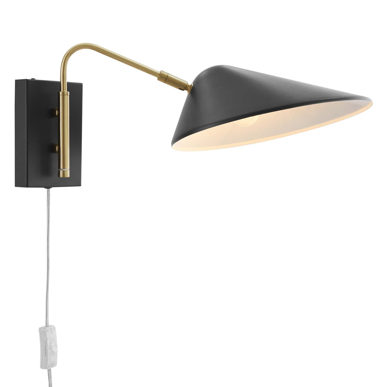 Voyager Swing Arm Wall Sconce, Small, Black