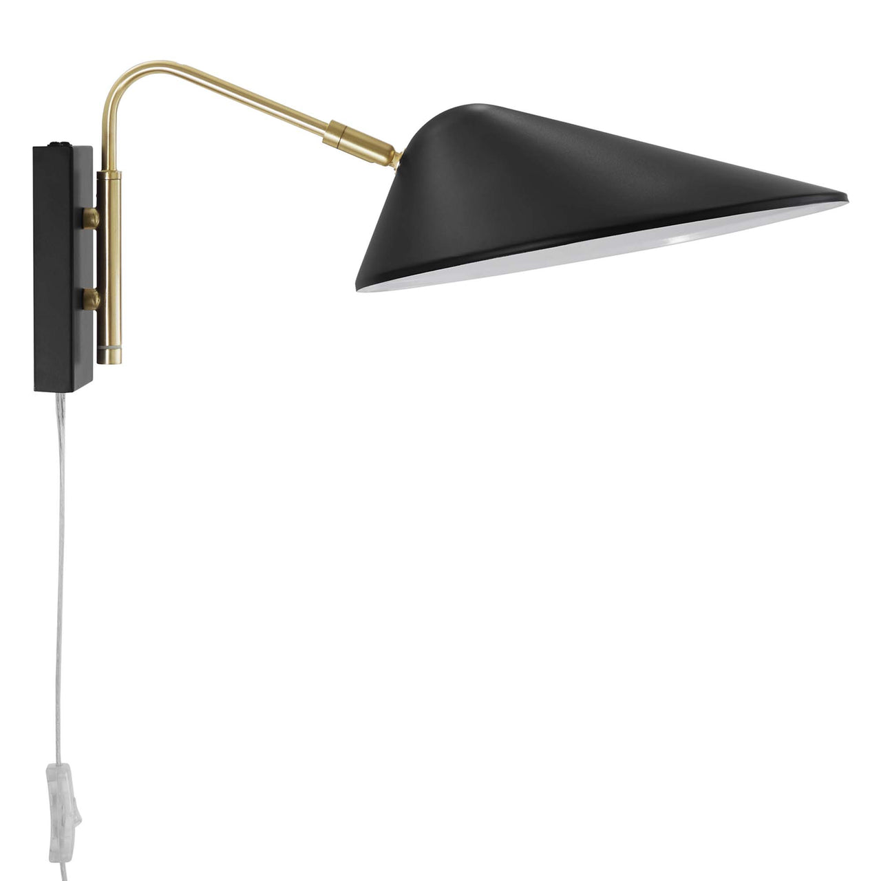 Voyager Swing Arm Wall Sconce, Small, Black