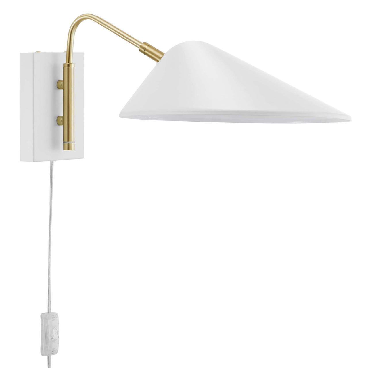 Voyager Swing Arm Wall Sconce, Small, White