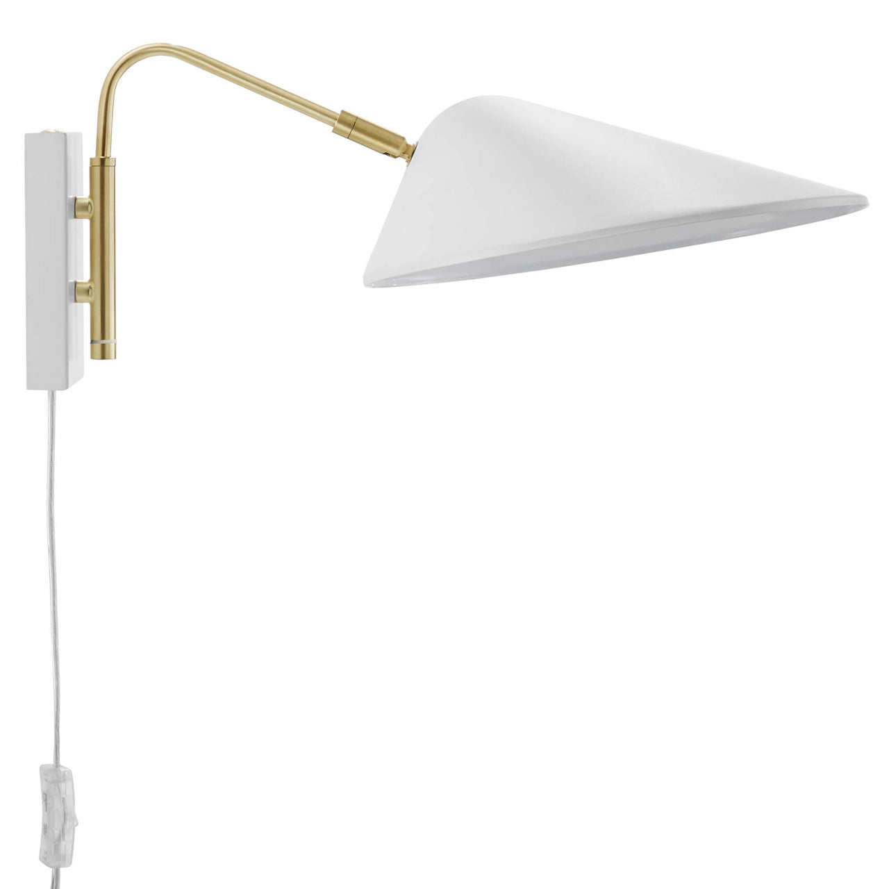 Voyager Swing Arm Wall Sconce, Small, White