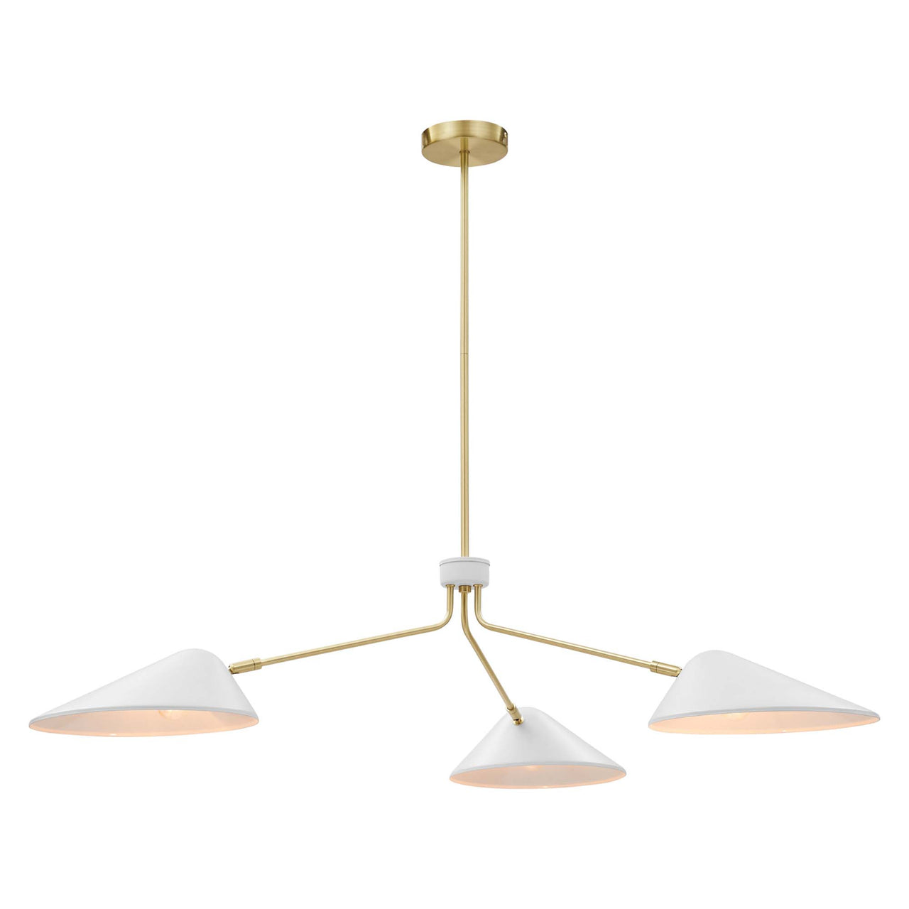 Voyager Triple Arm Pendant, Large, White