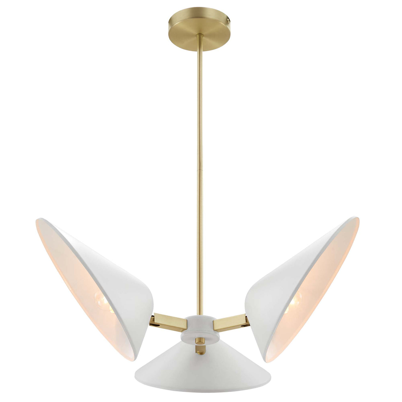 Voyager Triple Arm Pendant, Small, White