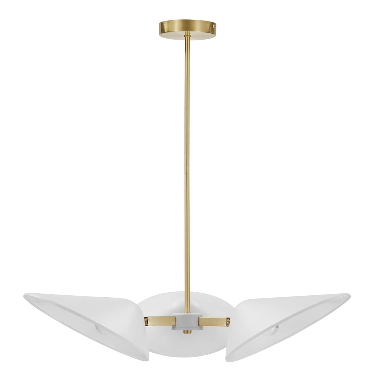 Voyager Triple Arm Pendant, Small, White
