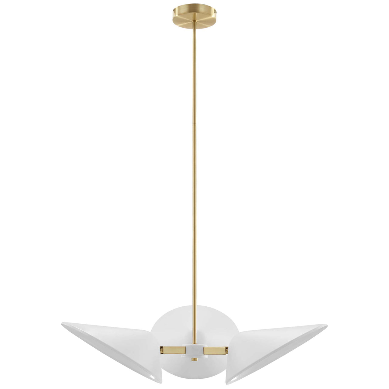 Voyager Triple Arm Pendant, Small, White