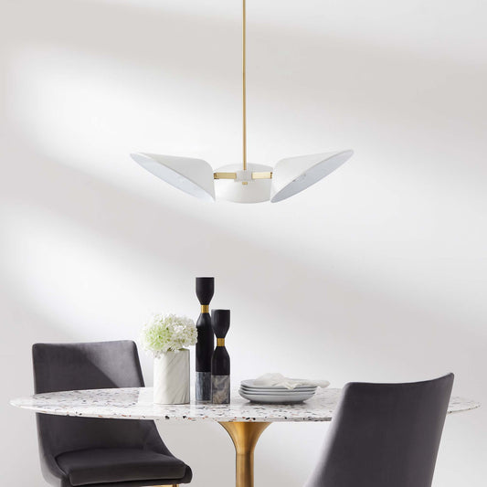 Voyager Triple Arm Pendant, Small, White