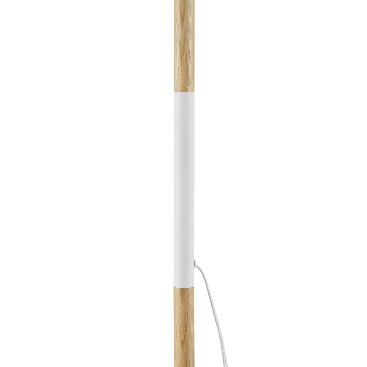 Triherst Floor Lamp, White & Natural Wood