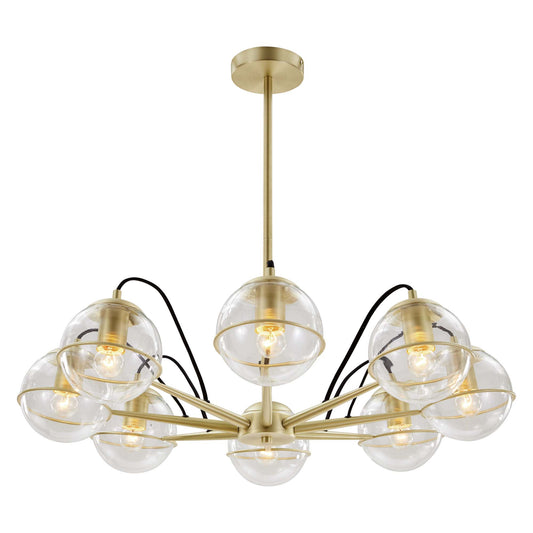 Hanna 8-Light Chandelier, Clear & Gold