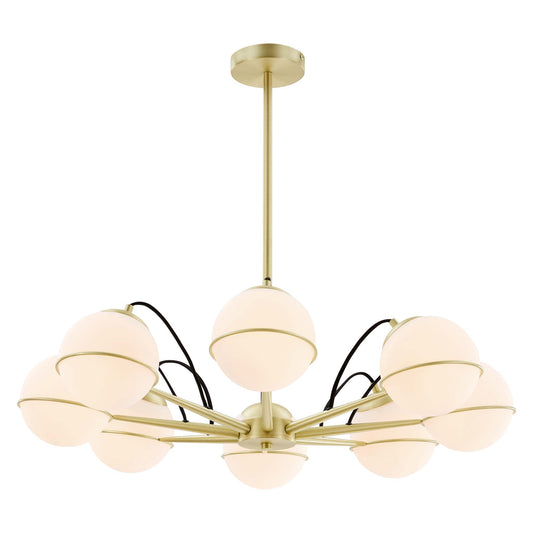 Hanna 8-Light Chandelier, Opal & Gold