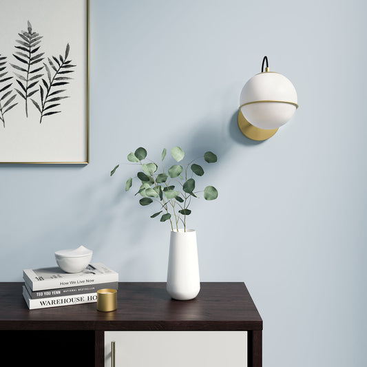 Angler Wall Sconce, Opal & Gold