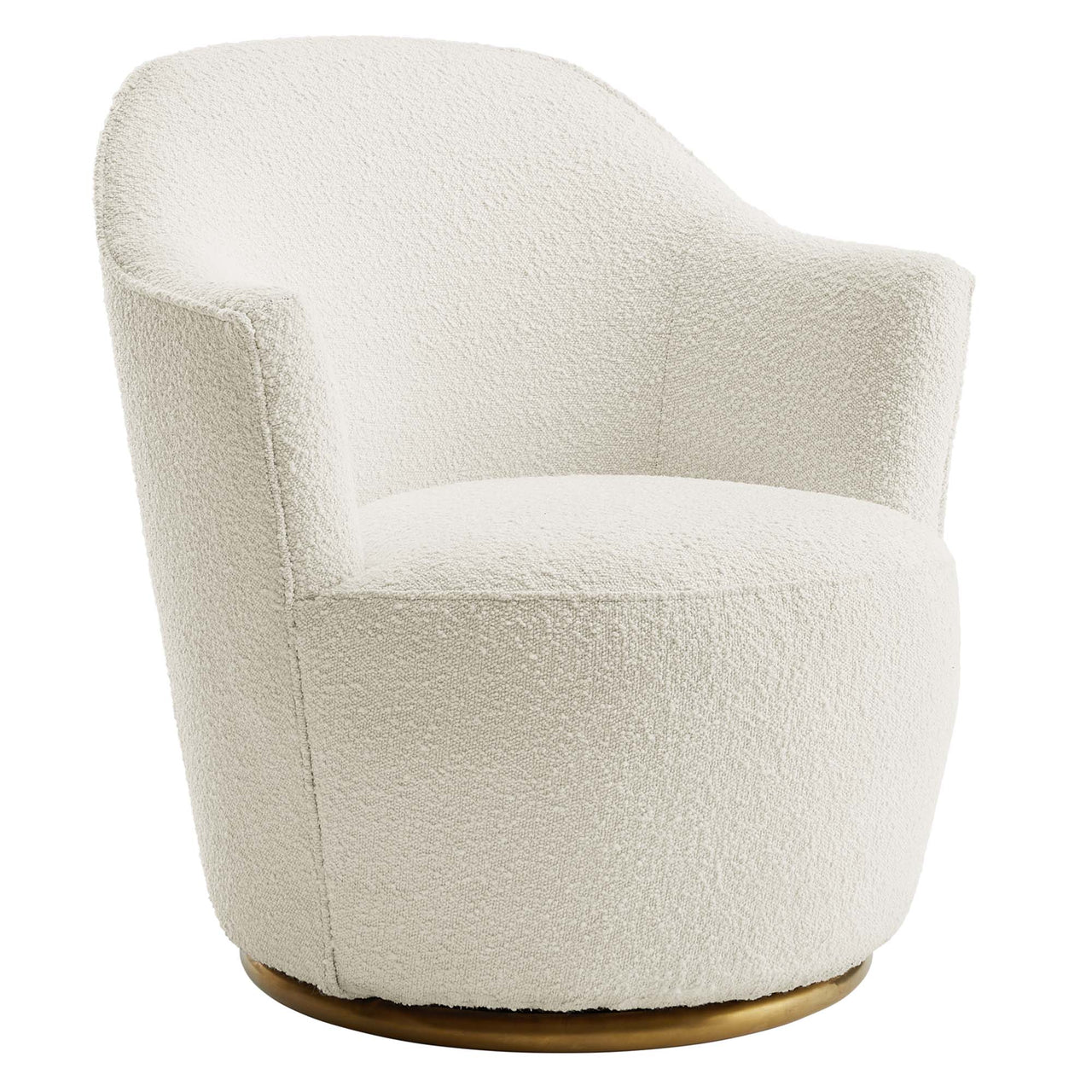Miravelle Boucle Swivel Chair, White