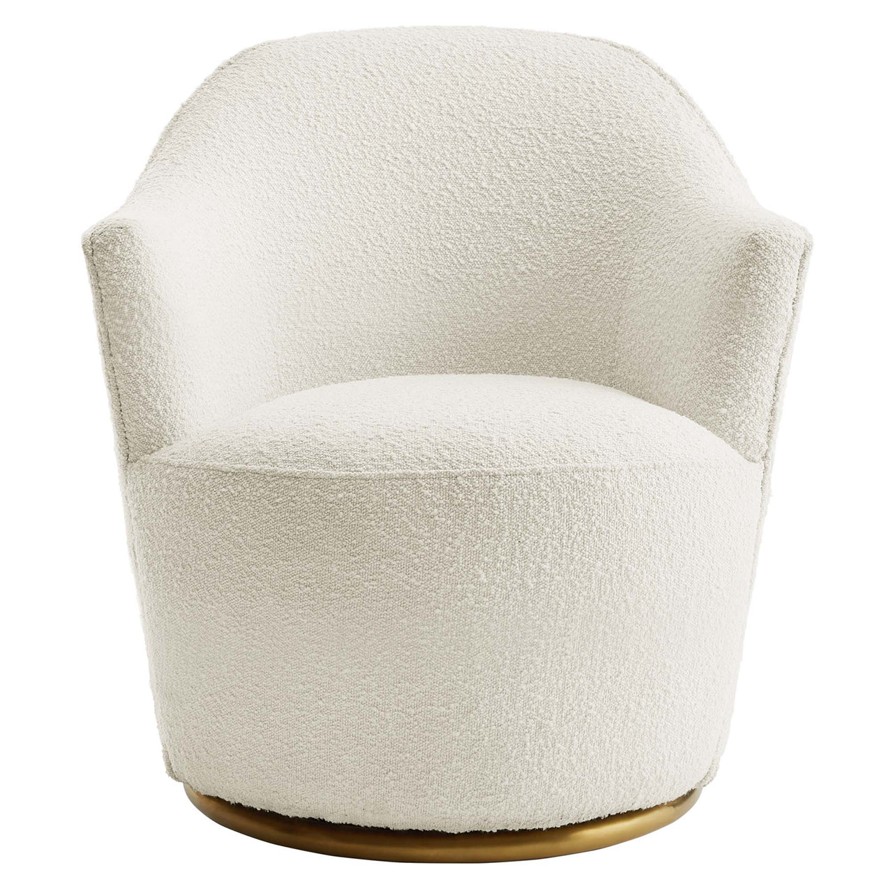 Miravelle Boucle Swivel Chair, White