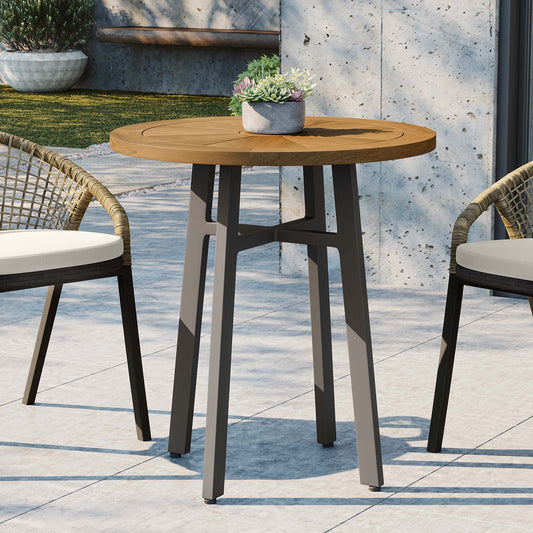 Pasture Alfresco Teak Dining Table, Natural Wood & Taupe