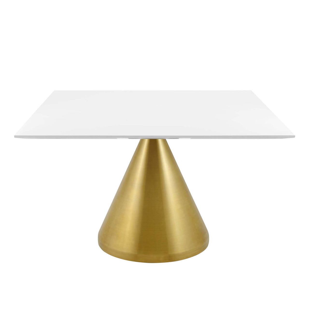 Solari Pedestal Square Dining Table, Extra Large, Gold & White