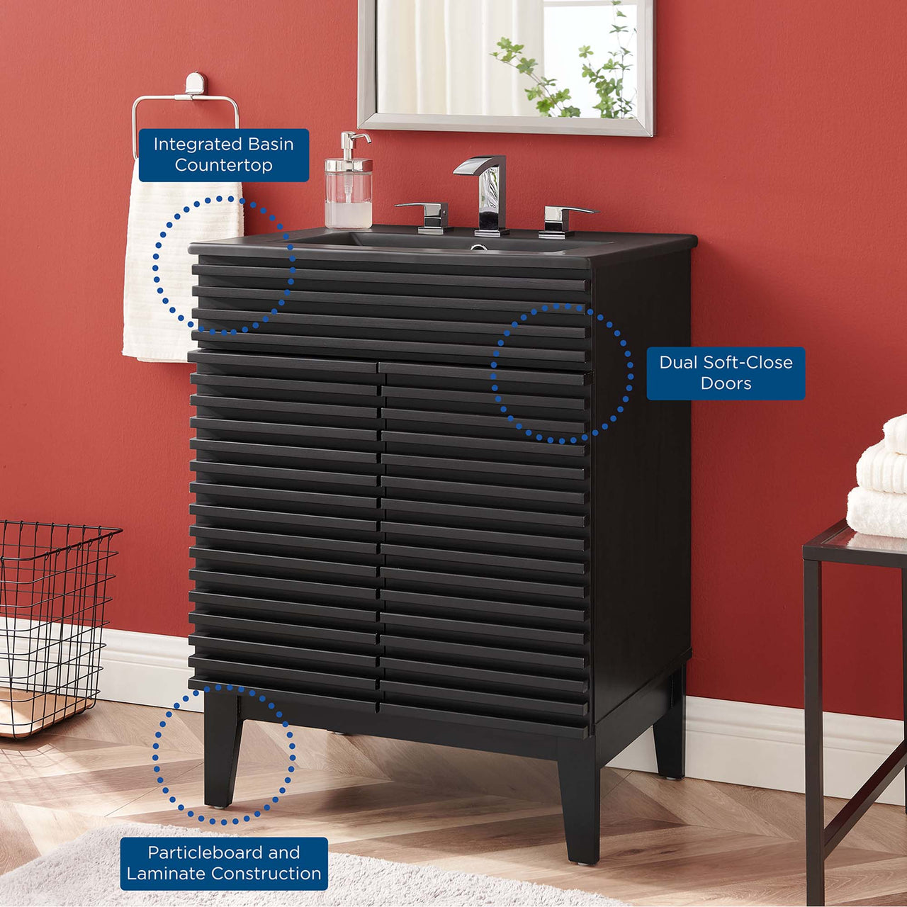 Ventra Vanity Unit, Small, Black