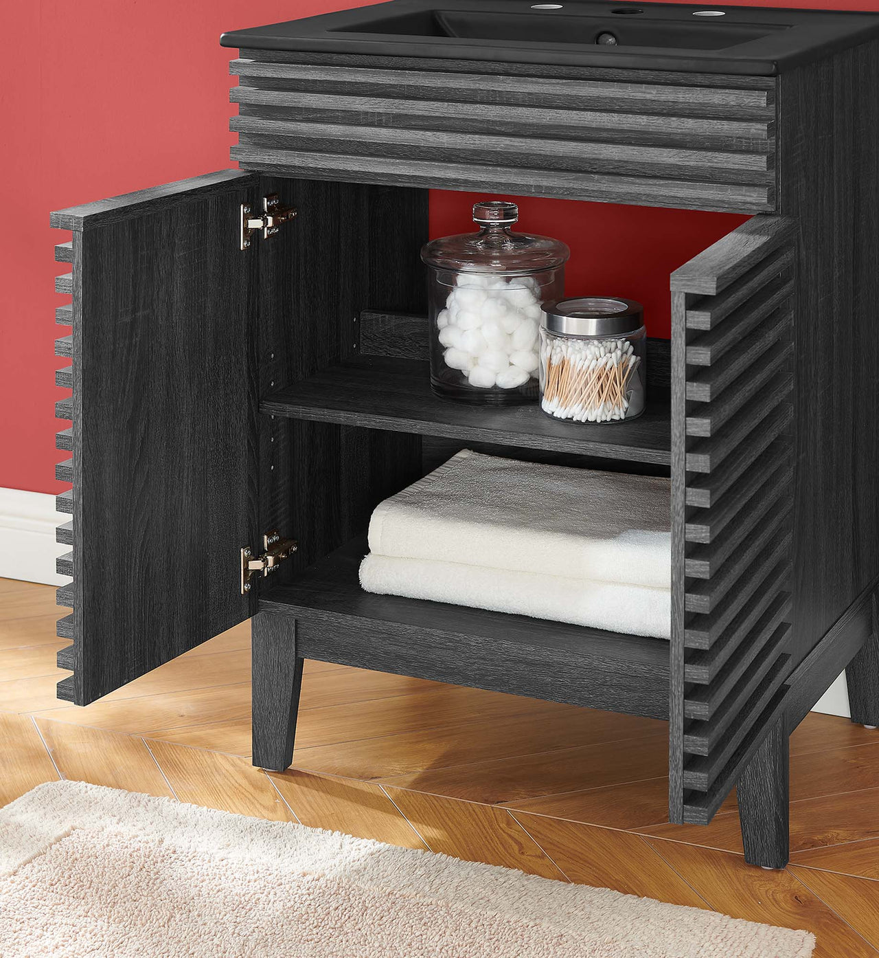 Ventra Vanity Unit, Small, Charcoal & Black