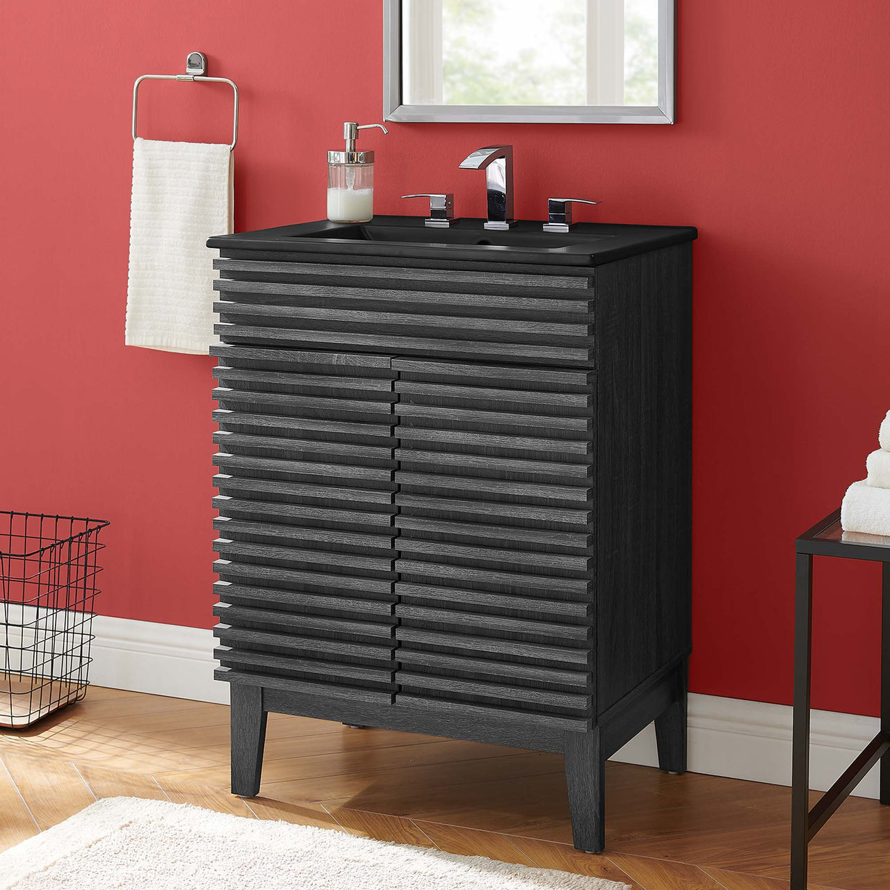 Ventra Vanity Unit, Small, Charcoal & Black