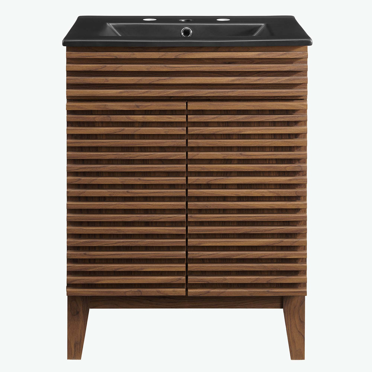 Ventra Vanity Unit, Small, Walnut & Black
