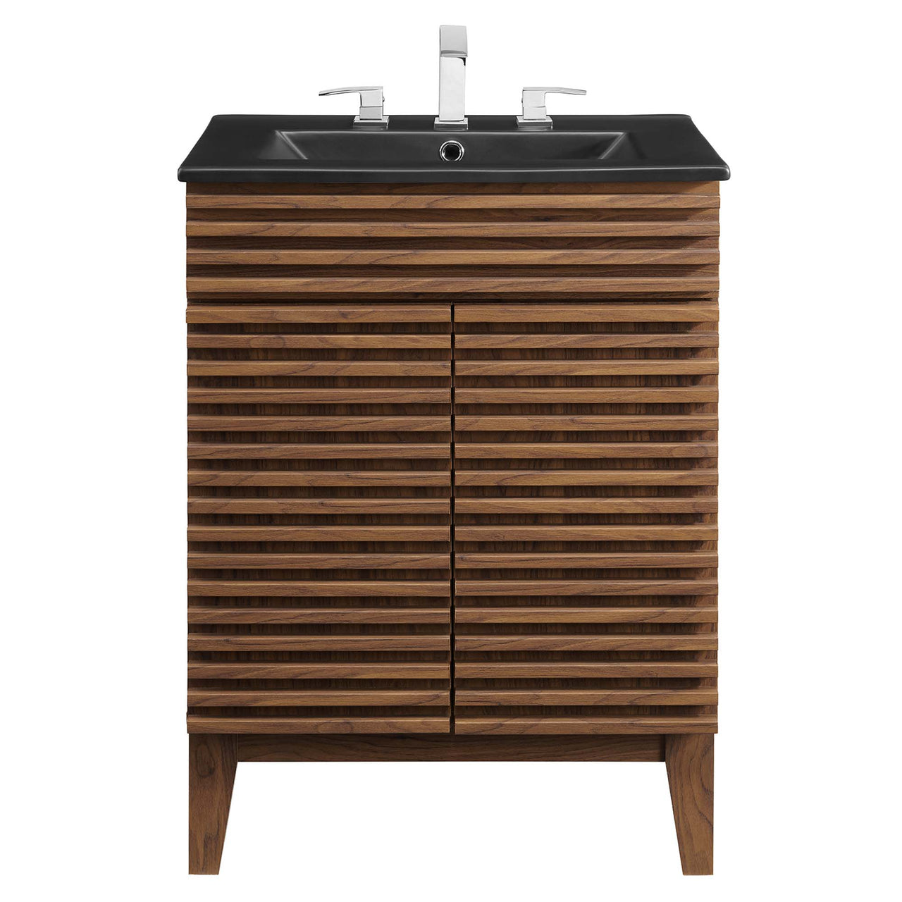 Ventra Vanity Unit, Small, Walnut & Black