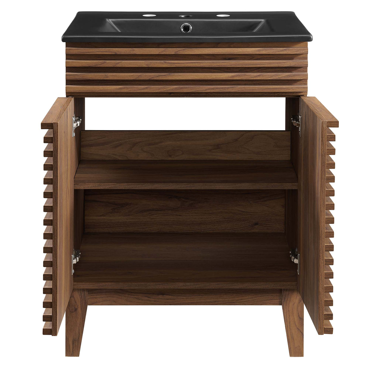 Ventra Vanity Unit, Small, Walnut & Black