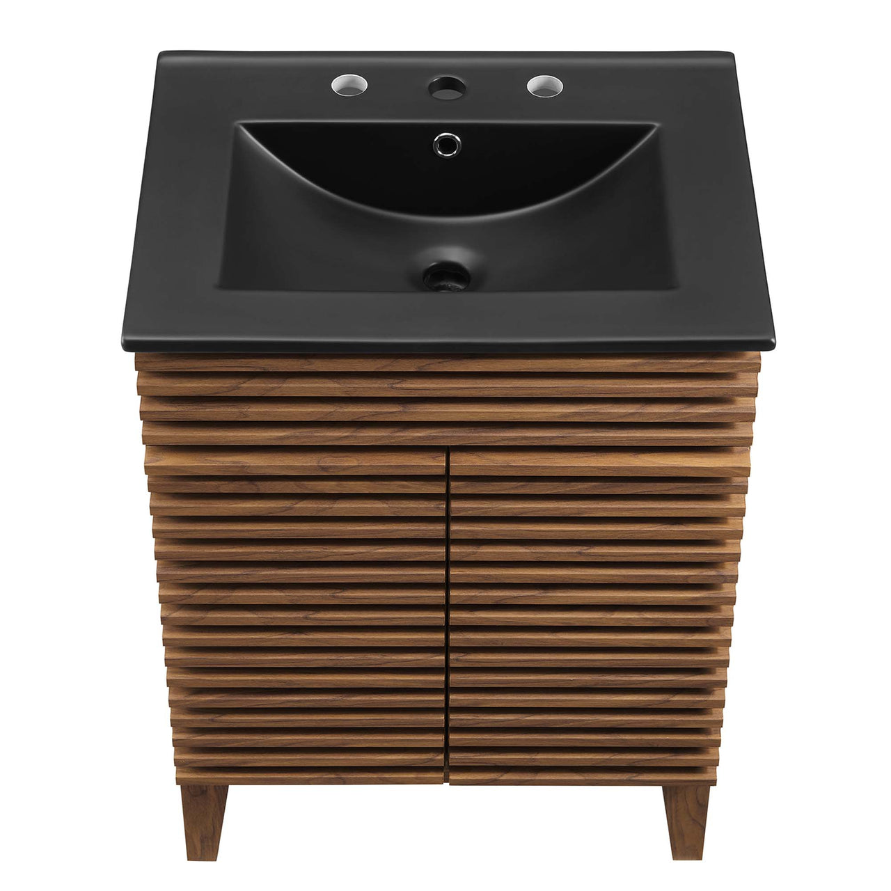 Ventra Vanity Unit, Small, Walnut & Black