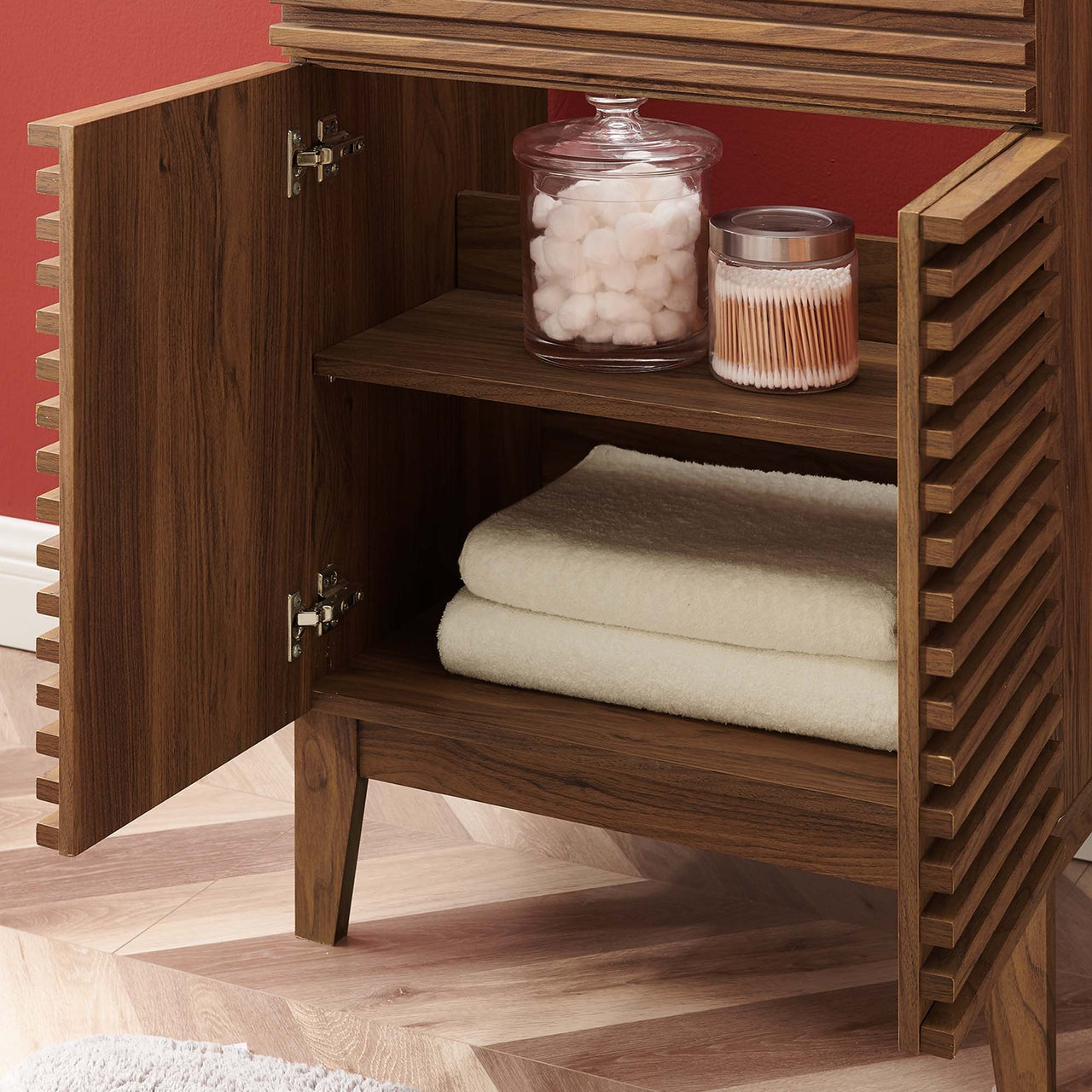 Ventra Vanity Unit, Small, Walnut & Black