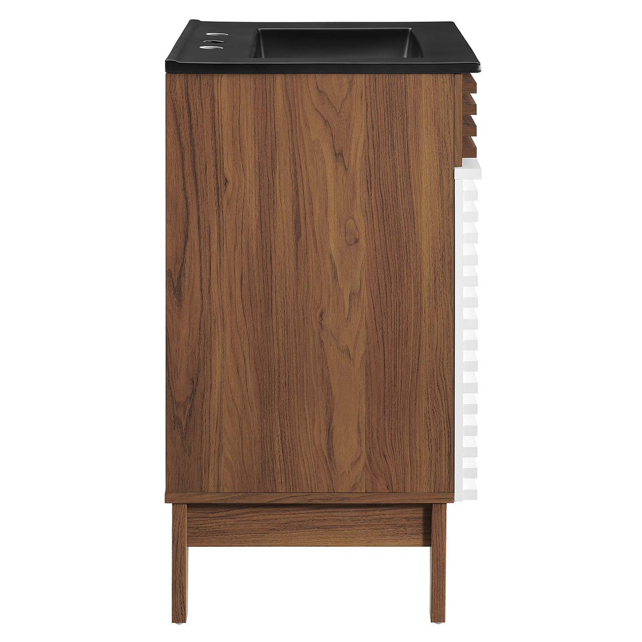 Ventra Vanity Unit, Small, White, Walnut and Black
