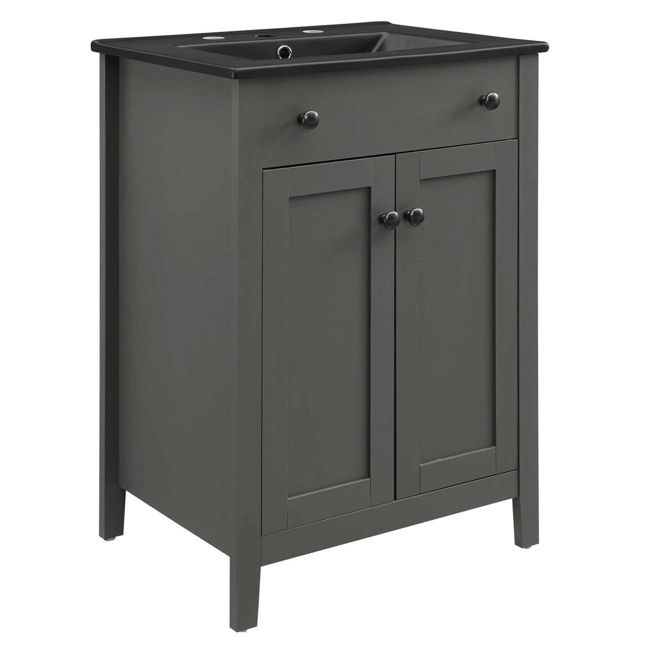 Tucker Vanity Unit, Small, Gray & Black