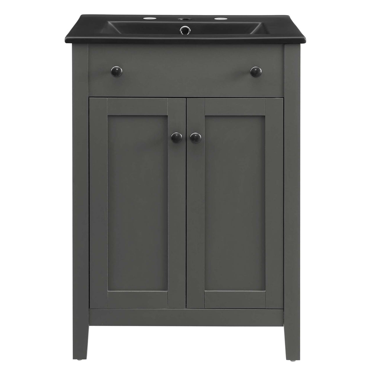 Tucker Vanity Unit, Small, Gray & Black