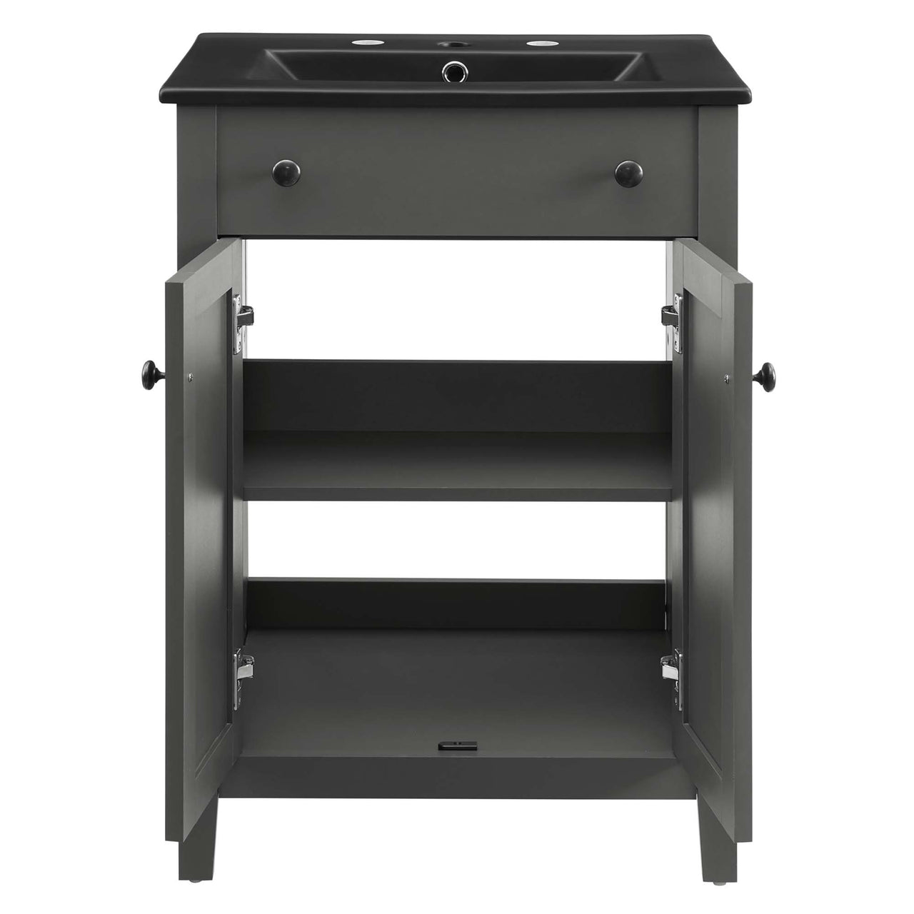 Tucker Vanity Unit, Small, Gray & Black
