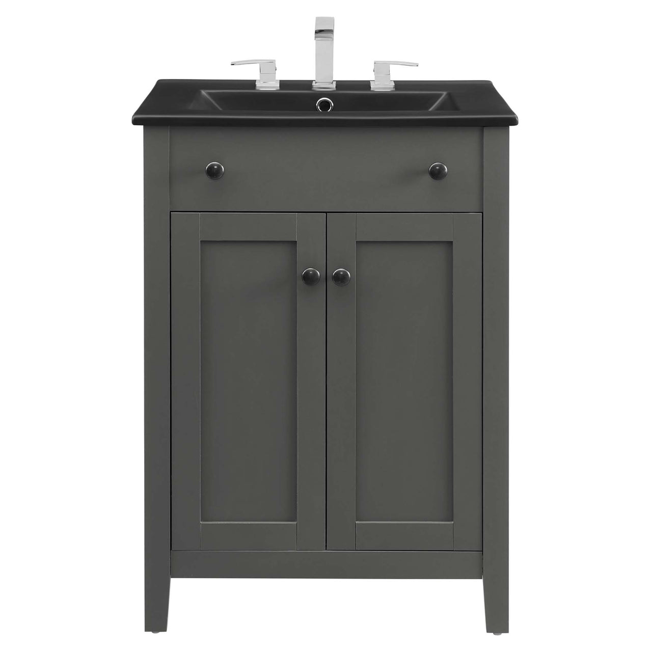 Tucker Vanity Unit, Small, Gray & Black
