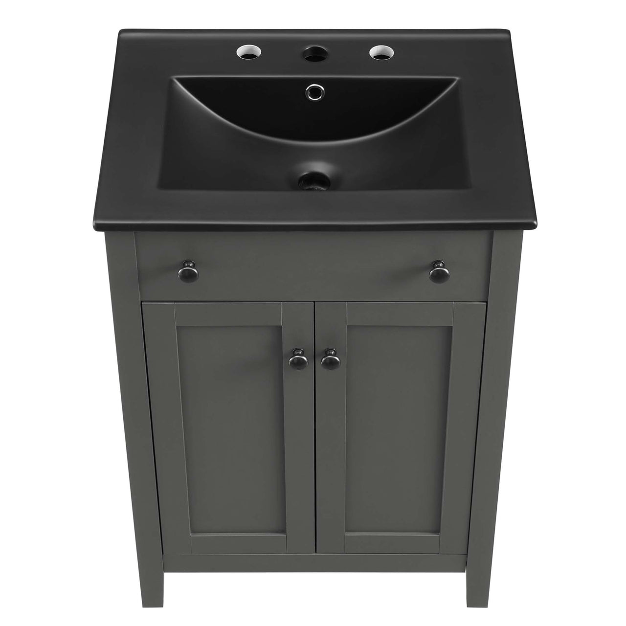 Tucker Vanity Unit, Small, Gray & Black