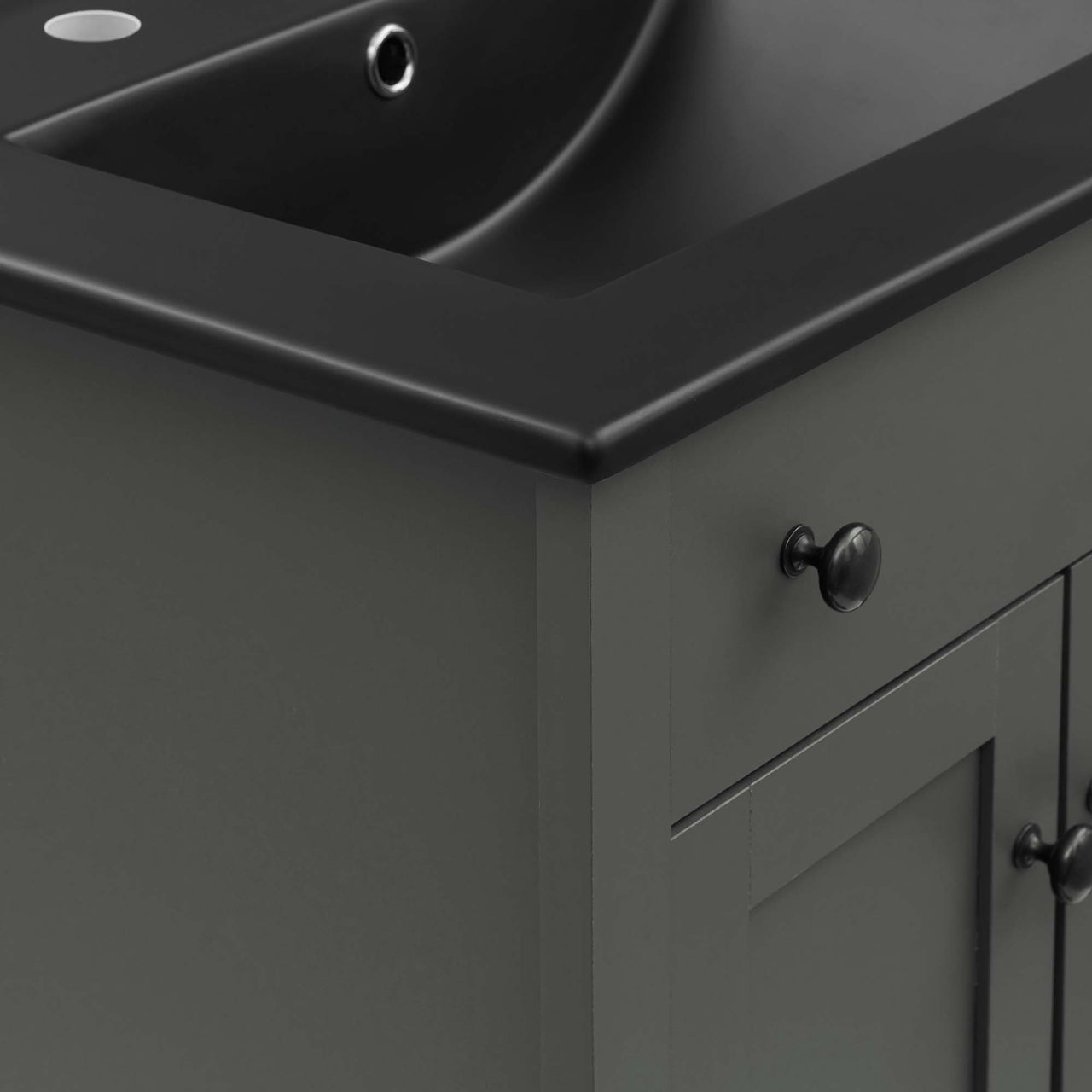 Tucker Vanity Unit, Small, Gray & Black